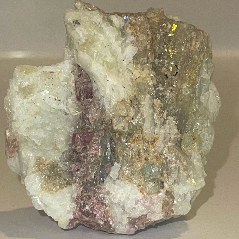 💎 WOW 💎 Aquamarine, Pink Tourmaline, in Quartz w/ Golden Mica SEE PHOTOS👀